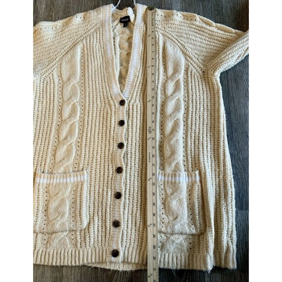 Torrid Cable Knit Tunic Boyfriend Button Up Cardigan Pocket Sweater Plus Size 3X - Picture 7 of 10